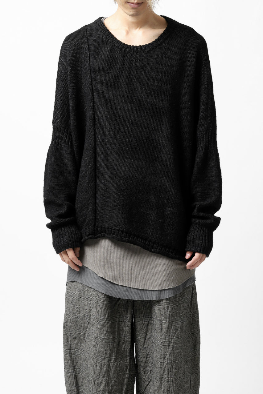 画像をギャラリービューアに読み込む, KLASICA PYKE LOOSE KNIT PULLOVER / LINEN ROVING 5G (BLACK)
