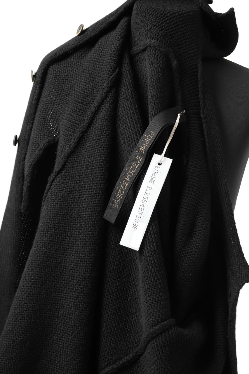 画像をギャラリービューアに読み込む, forme d'expression Buttoned Up Knitted Coat (Black)