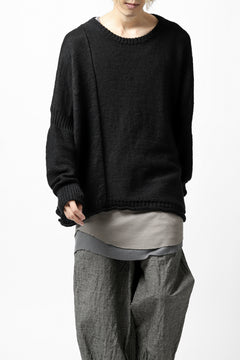 画像をギャラリービューアに読み込む, KLASICA PYKE LOOSE KNIT PULLOVER / LINEN ROVING 5G (BLACK)