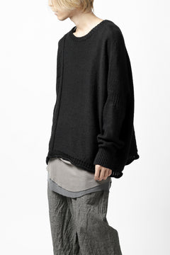 画像をギャラリービューアに読み込む, KLASICA PYKE LOOSE KNIT PULLOVER / LINEN ROVING 5G (BLACK)