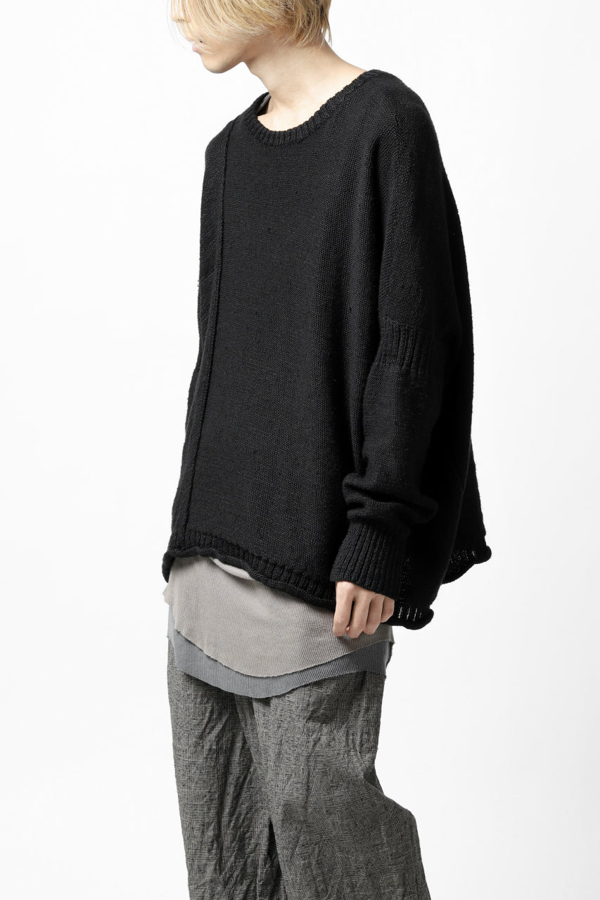 画像をギャラリービューアに読み込む, KLASICA PYKE LOOSE KNIT PULLOVER / LINEN ROVING 5G (BLACK)