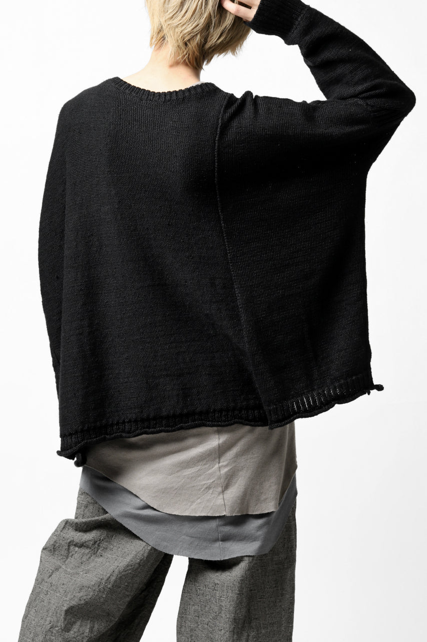 画像をギャラリービューアに読み込む, KLASICA PYKE LOOSE KNIT PULLOVER / LINEN ROVING 5G (BLACK)