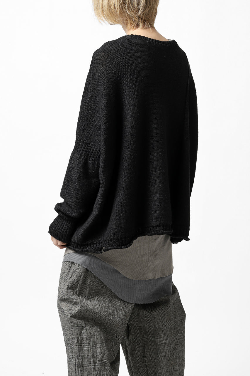 画像をギャラリービューアに読み込む, KLASICA PYKE LOOSE KNIT PULLOVER / LINEN ROVING 5G (BLACK)