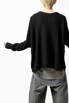画像をギャラリービューアに読み込む, KLASICA PYKE LOOSE KNIT PULLOVER / LINEN ROVING 5G (BLACK)