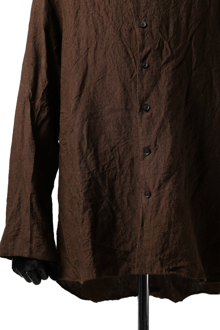 画像をギャラリービューアに読み込む, YUTA MATSUOKA minimal shirt / sulfur dyed washer linen (DARK RED)