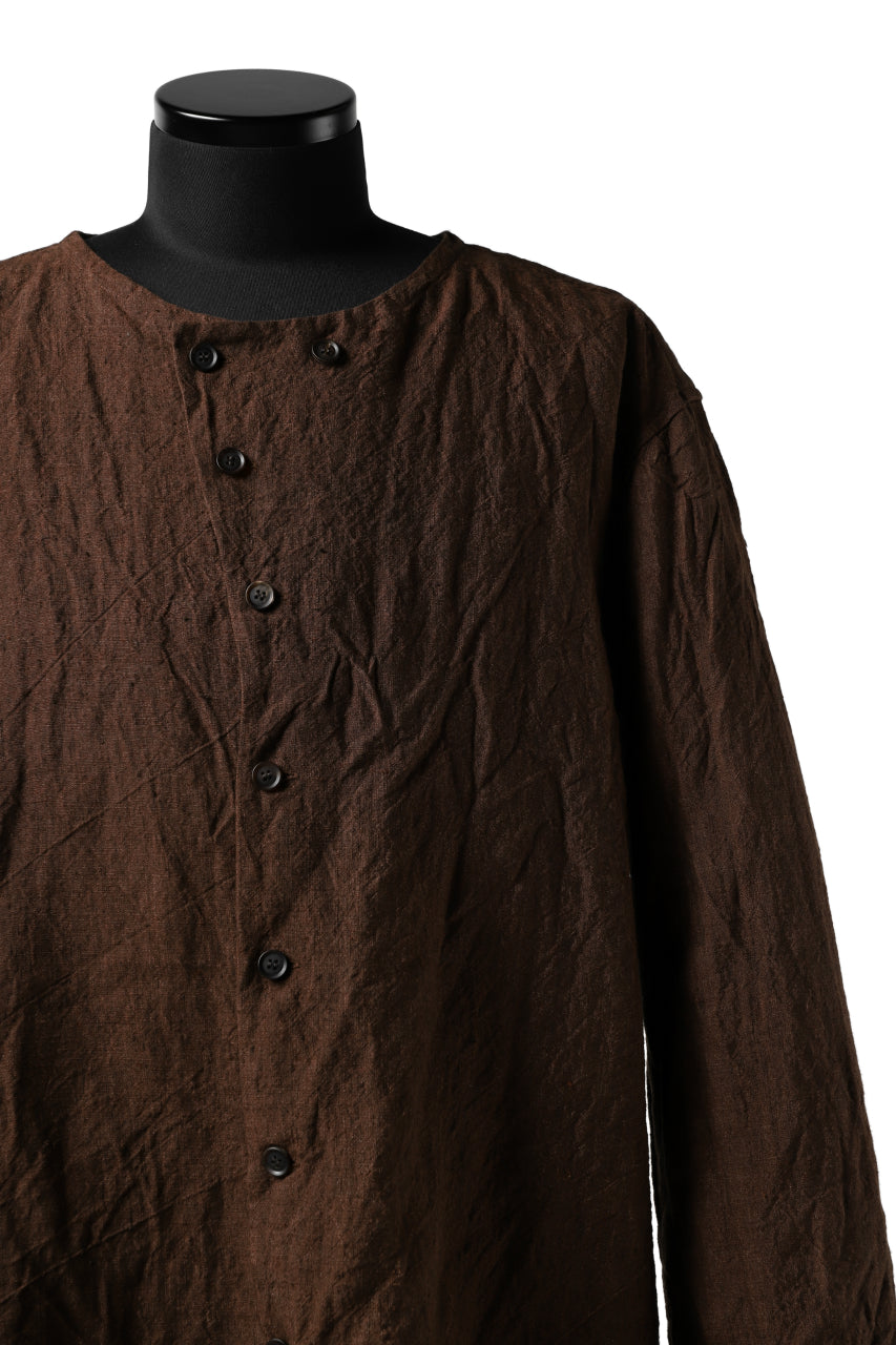 画像をギャラリービューアに読み込む, YUTA MATSUOKA minimal shirt / sulfur dyed washer linen (DARK RED)