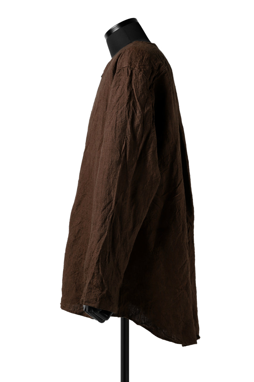 画像をギャラリービューアに読み込む, YUTA MATSUOKA minimal shirt / sulfur dyed washer linen (DARK RED)