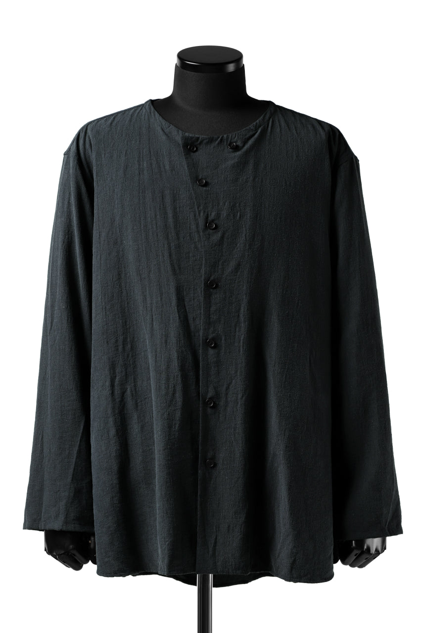 画像をギャラリービューアに読み込む, YUTA MATSUOKA exclusive minimal shirt / noil silk broad (BLACK)