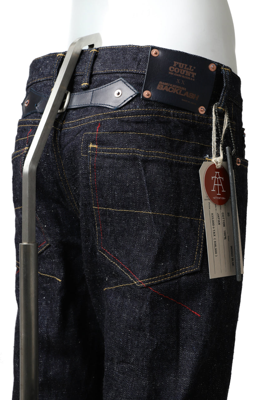 Load image into Gallery viewer, BACKLASH xx FULLCOUNT Collaboration BOOT CUT PANTS / 13.7oz ZIMBABWE DENIM (INDIGO BLUE)