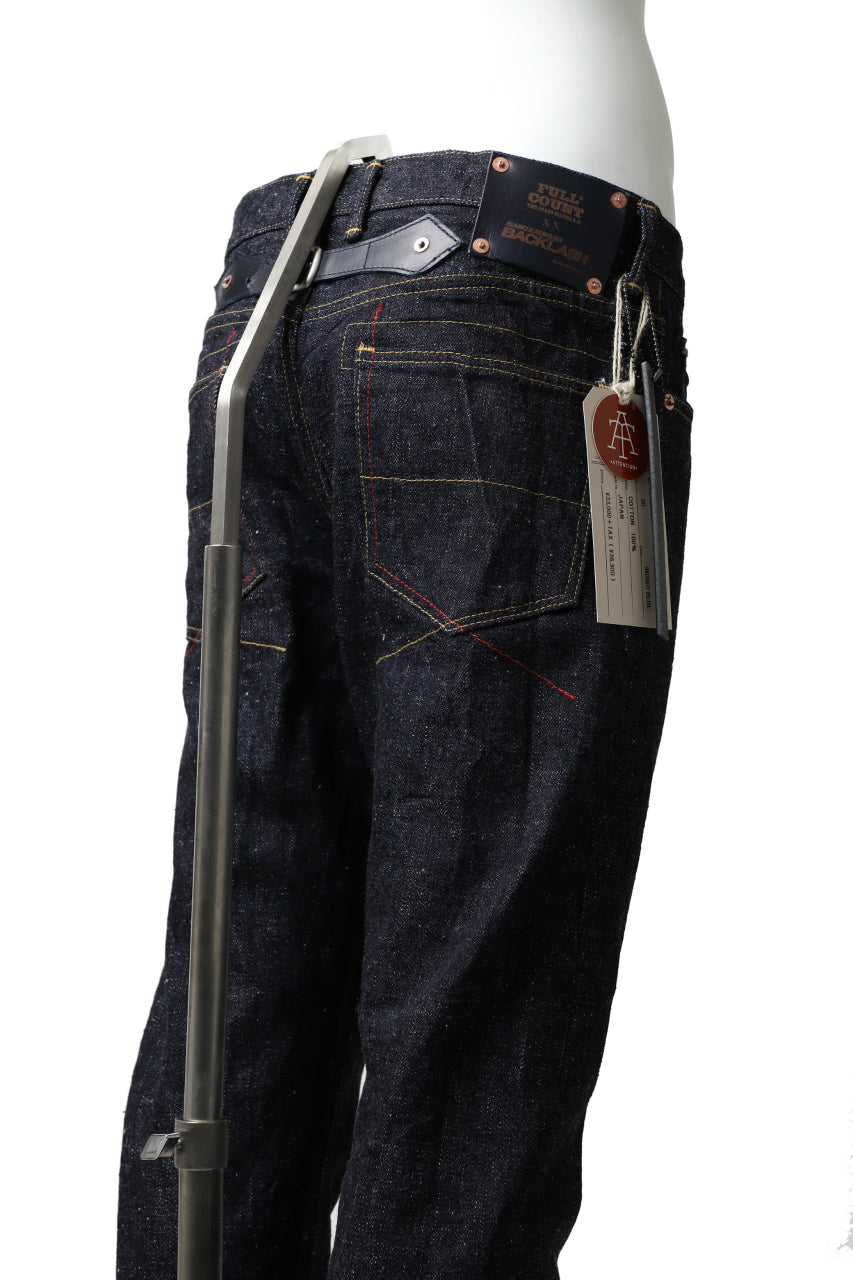 Load image into Gallery viewer, BACKLASH xx FULLCOUNT Collaboration STRAIGHT PANTS / 13.7oz ZIMBABWE DENIM (INDIGO BLUE)