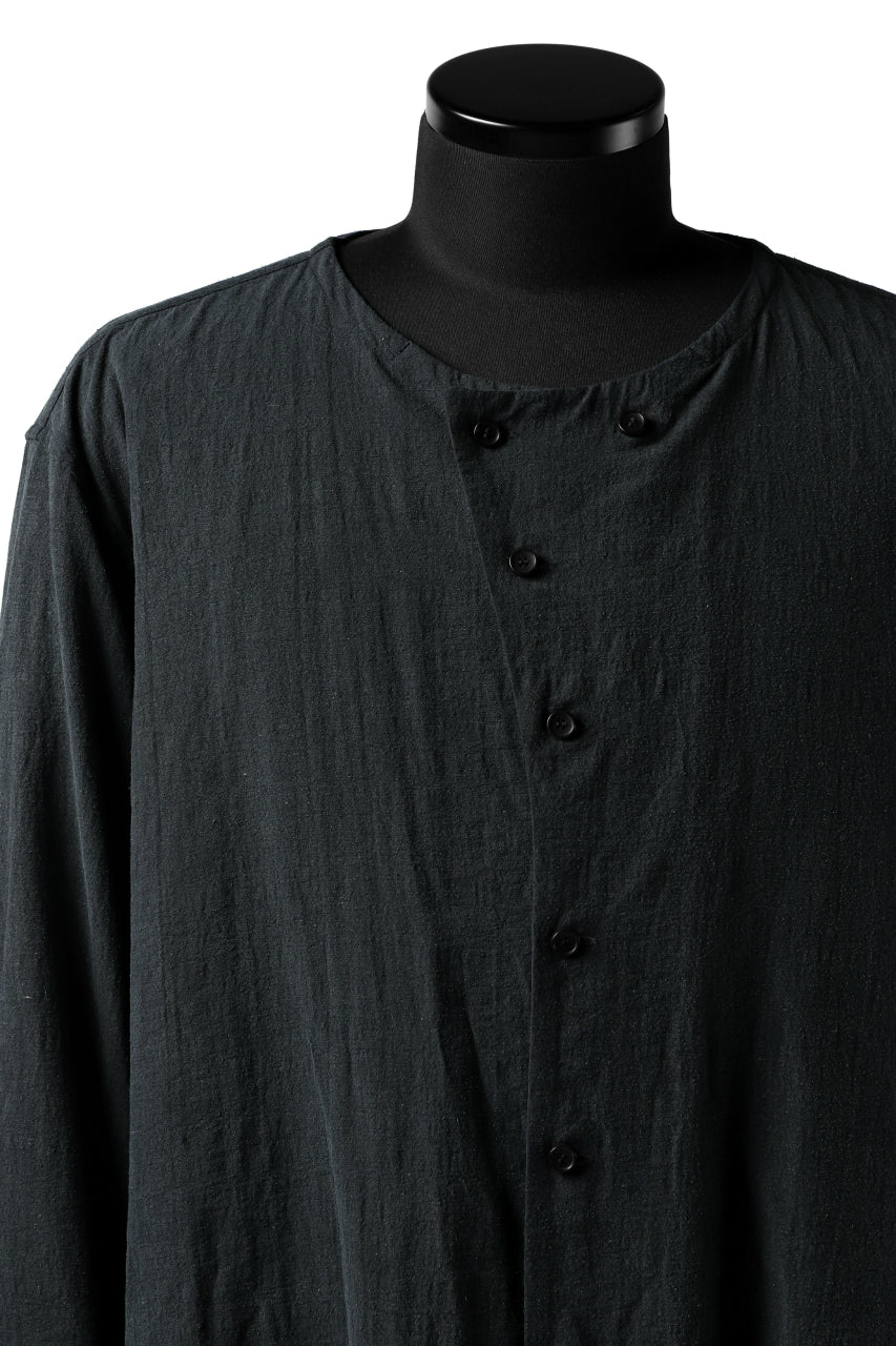 画像をギャラリービューアに読み込む, YUTA MATSUOKA exclusive minimal shirt / noil silk broad (BLACK)