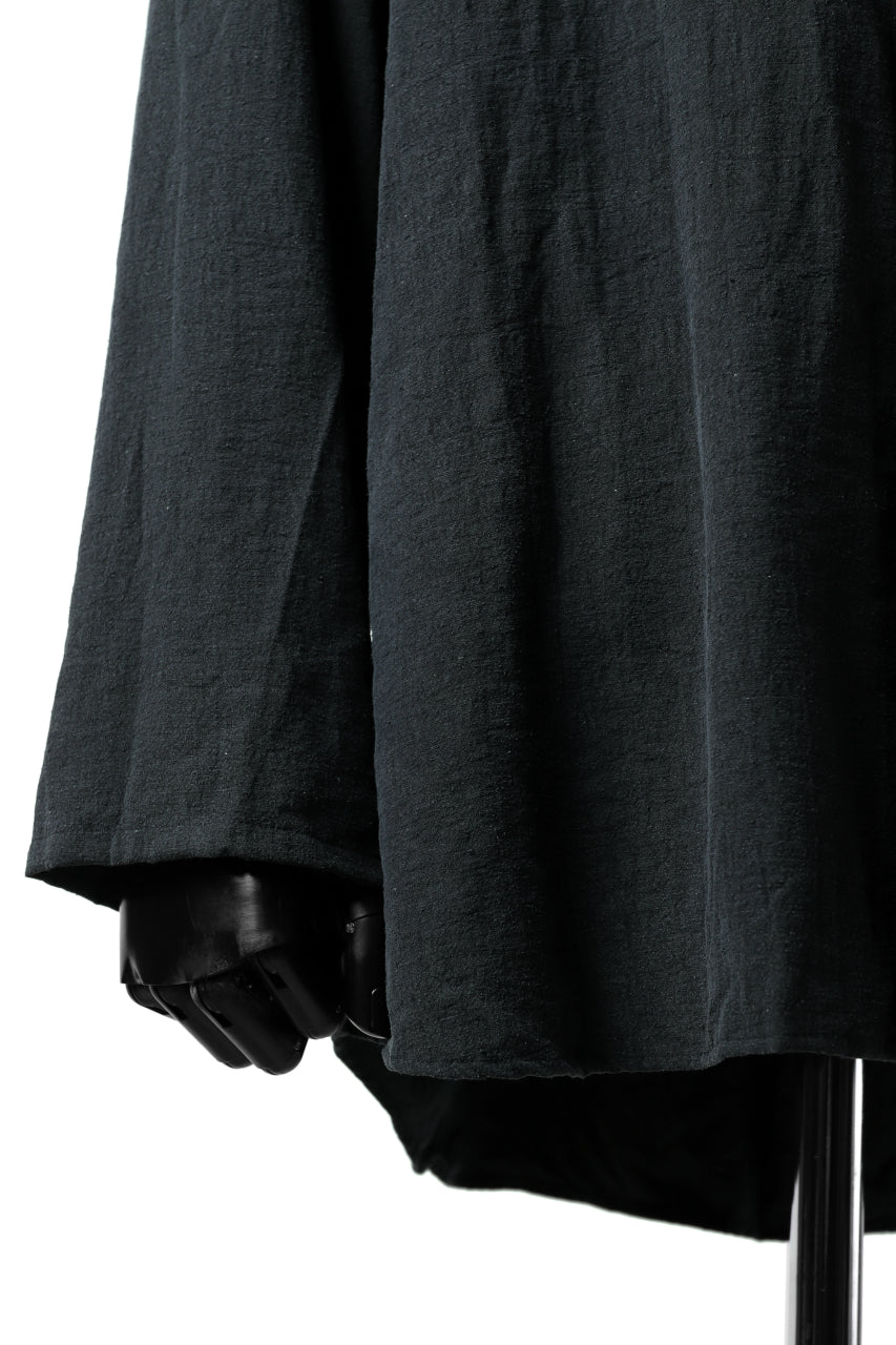 画像をギャラリービューアに読み込む, YUTA MATSUOKA exclusive minimal shirt / noil silk broad (BLACK)