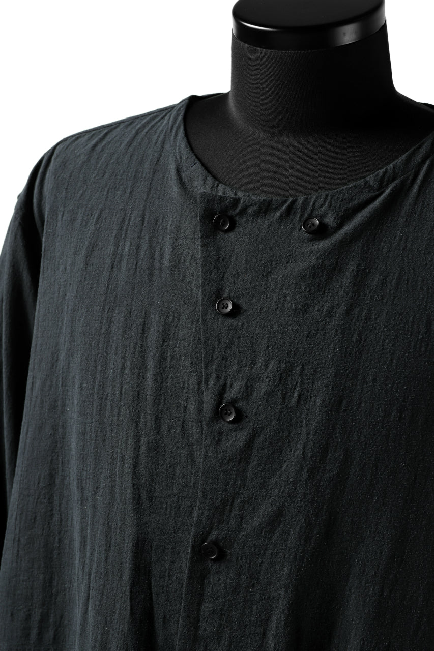 画像をギャラリービューアに読み込む, YUTA MATSUOKA exclusive minimal shirt / noil silk broad (BLACK)