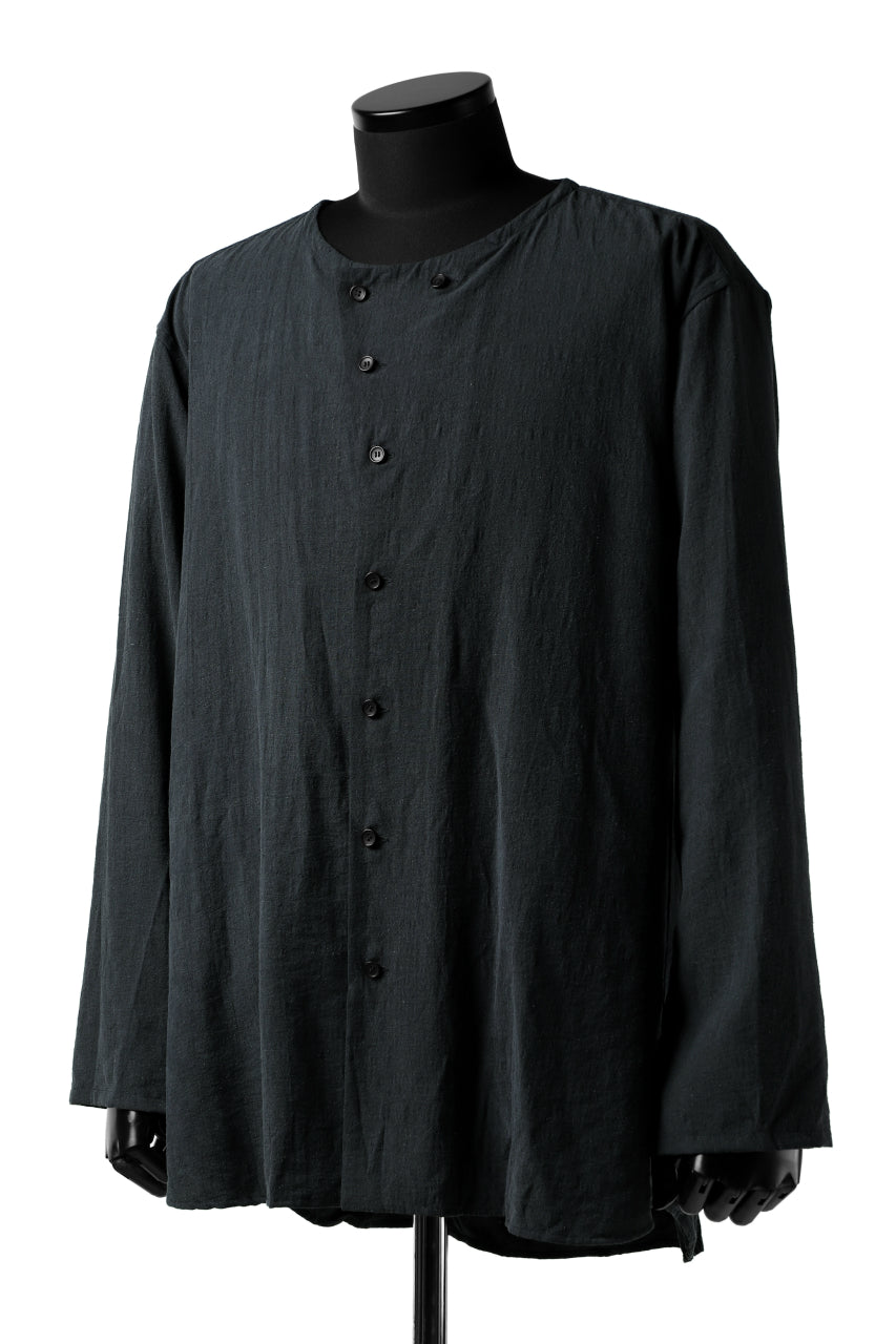 画像をギャラリービューアに読み込む, YUTA MATSUOKA exclusive minimal shirt / noil silk broad (BLACK)