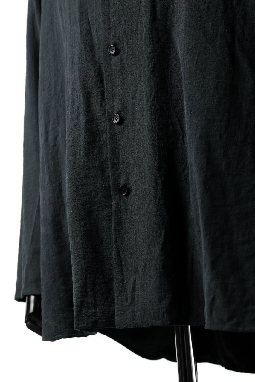 画像をギャラリービューアに読み込む, YUTA MATSUOKA exclusive minimal shirt / noil silk broad (BLACK)