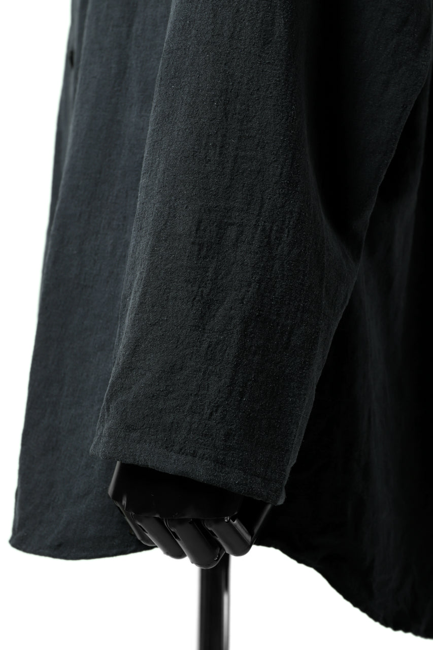 画像をギャラリービューアに読み込む, YUTA MATSUOKA exclusive minimal shirt / noil silk broad (BLACK)