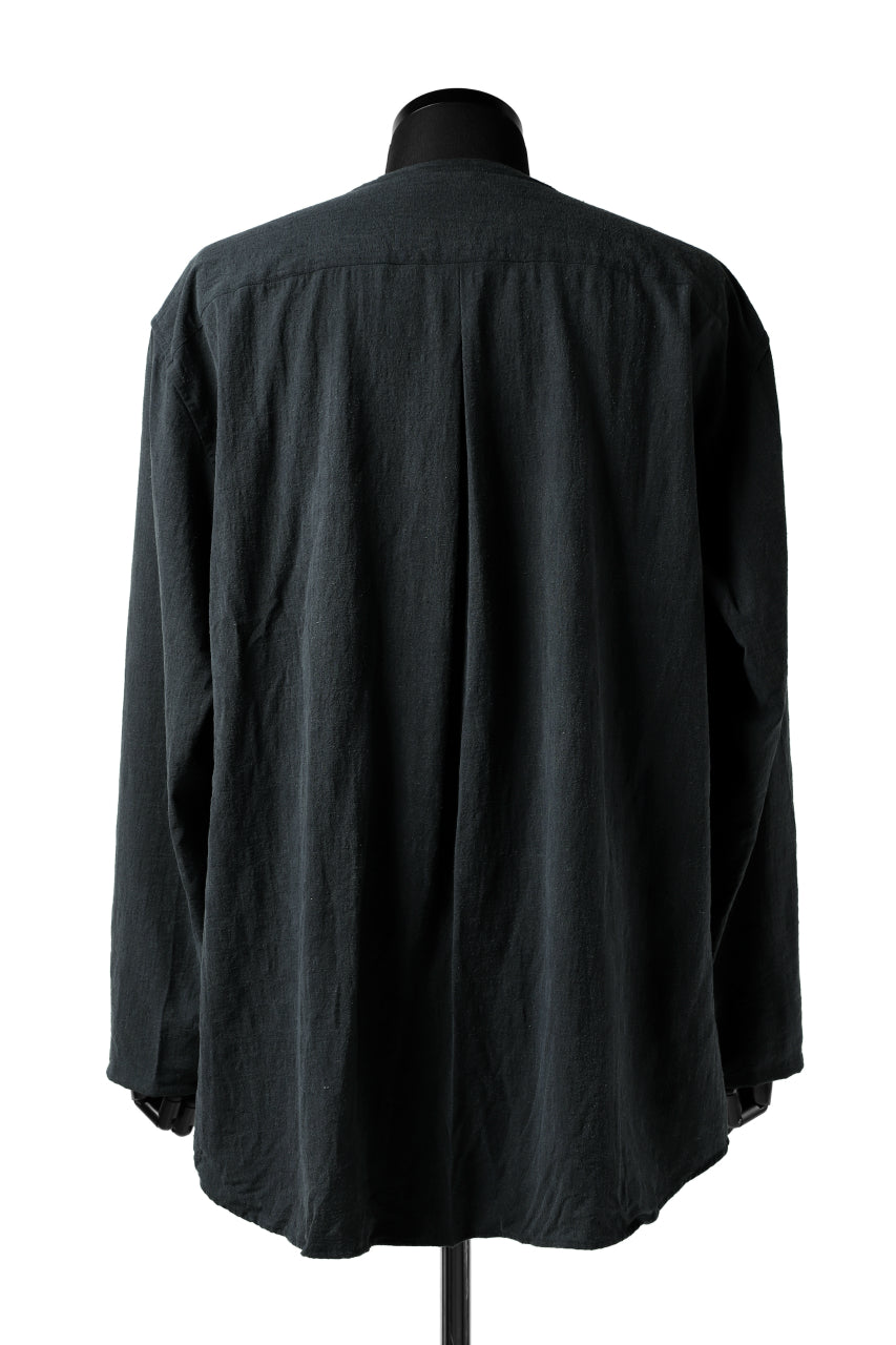 画像をギャラリービューアに読み込む, YUTA MATSUOKA exclusive minimal shirt / noil silk broad (BLACK)