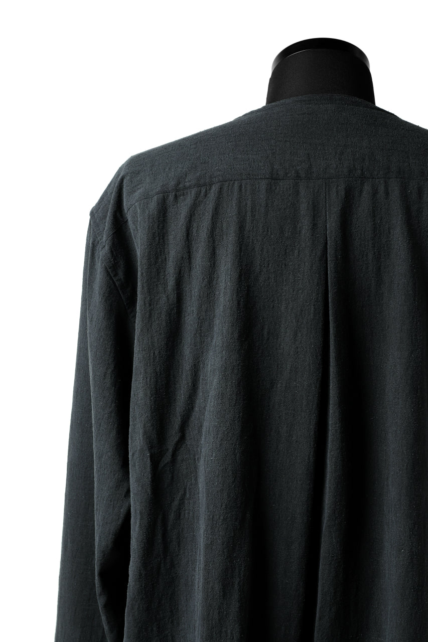 画像をギャラリービューアに読み込む, YUTA MATSUOKA exclusive minimal shirt / noil silk broad (BLACK)