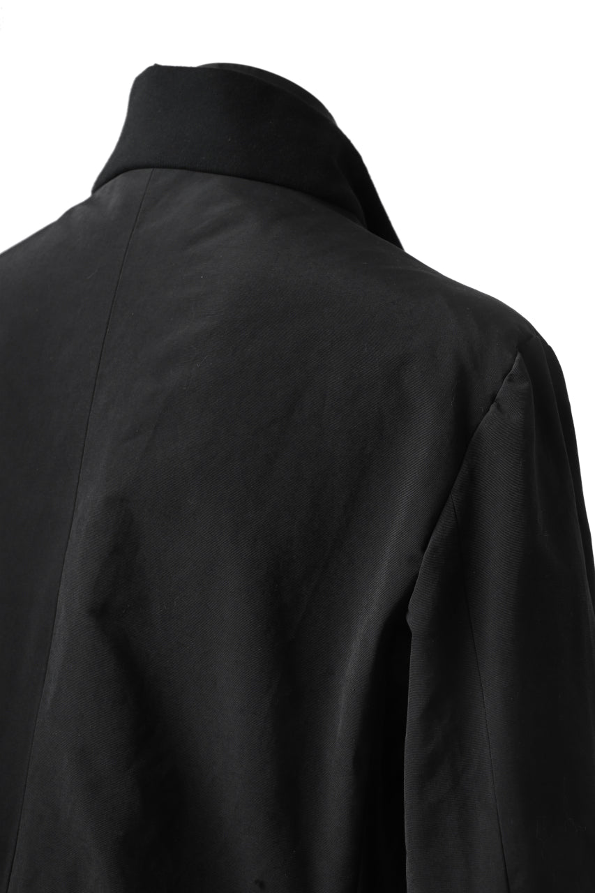 LEMURIA CLASSIC BOMBER COAT / SALT SHRINKAGE GRUNGE CLOTH (BLACK)