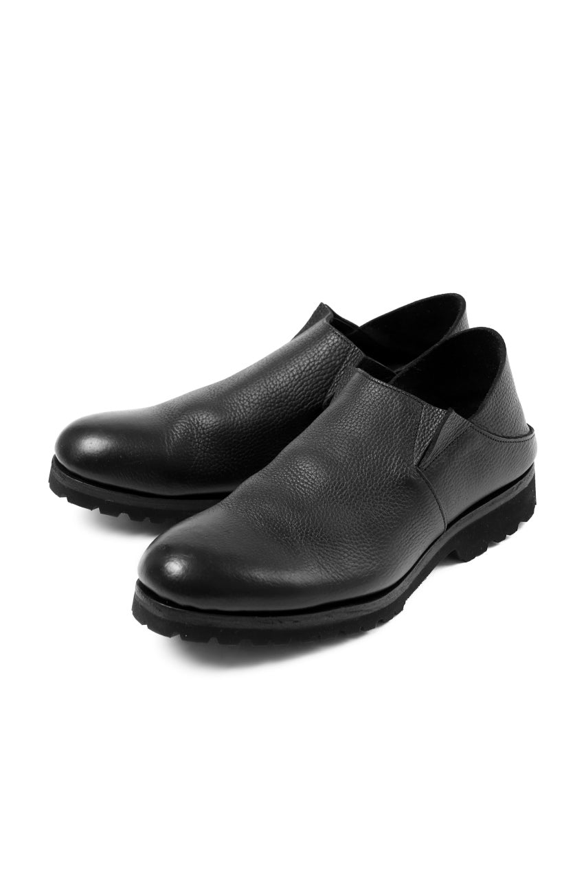 画像をギャラリービューアに読み込む, Portaille "one make" PL5 VB Slipon Shoes / Oiled Kip (OVER DYED BLACK)