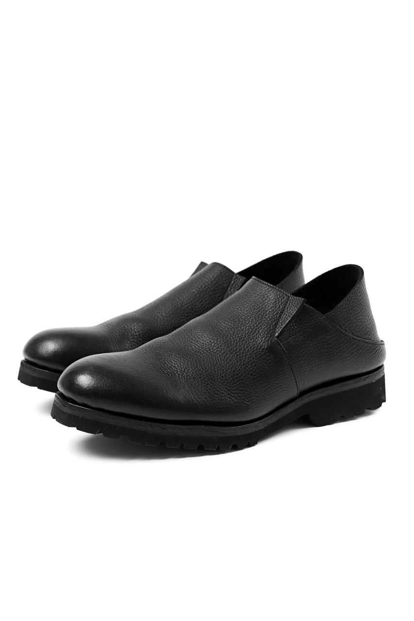 画像をギャラリービューアに読み込む, Portaille "one make" PL5 VB Slipon Shoes / Oiled Kip (OVER DYED BLACK)