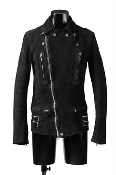Load image into Gallery viewer, ISAMU KATAYAMA BACKLASH LTG DOUBLE BREASTED JACKET / REVERSE CALF OBJECT DYED (BLACK)