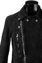 Load image into Gallery viewer, ISAMU KATAYAMA BACKLASH LTG DOUBLE BREASTED JACKET / REVERSE CALF OBJECT DYED (BLACK)