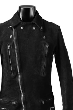 Load image into Gallery viewer, ISAMU KATAYAMA BACKLASH LTG DOUBLE BREASTED JACKET / REVERSE CALF OBJECT DYED (BLACK)