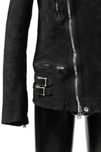 Load image into Gallery viewer, ISAMU KATAYAMA BACKLASH LTG DOUBLE BREASTED JACKET / REVERSE CALF OBJECT DYED (BLACK)