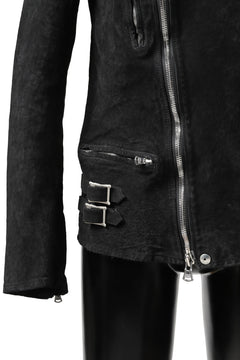 Load image into Gallery viewer, ISAMU KATAYAMA BACKLASH LTG DOUBLE BREASTED JACKET / REVERSE CALF OBJECT DYED (BLACK)