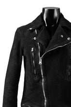 Load image into Gallery viewer, ISAMU KATAYAMA BACKLASH LTG DOUBLE BREASTED JACKET / REVERSE CALF OBJECT DYED (BLACK)