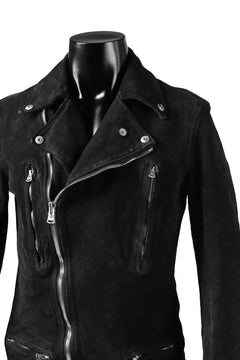 Load image into Gallery viewer, ISAMU KATAYAMA BACKLASH LTG DOUBLE BREASTED JACKET / REVERSE CALF OBJECT DYED (BLACK)