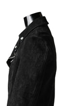Load image into Gallery viewer, ISAMU KATAYAMA BACKLASH LTG DOUBLE BREASTED JACKET / REVERSE CALF OBJECT DYED (BLACK)