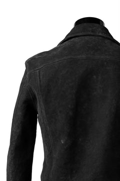 Load image into Gallery viewer, ISAMU KATAYAMA BACKLASH LTG DOUBLE BREASTED JACKET / REVERSE CALF OBJECT DYED (BLACK)