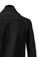 Load image into Gallery viewer, ISAMU KATAYAMA BACKLASH LTG DOUBLE BREASTED JACKET / REVERSE CALF OBJECT DYED (BLACK)