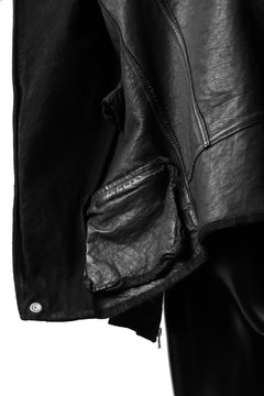 Load image into Gallery viewer, ISAMU KATAYAMA BACKLASH LTG DOUBLE BREASTED JACKET / REVERSE CALF OBJECT DYED (BLACK)