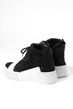 画像をギャラリービューアに読み込む, BORIS BIDJAN SABERI HORSE LEATHER MID CUT SNEAKER / WASHED & HAND TREATED "BAMBA1.1-SIN" (BLACK x WHITE)