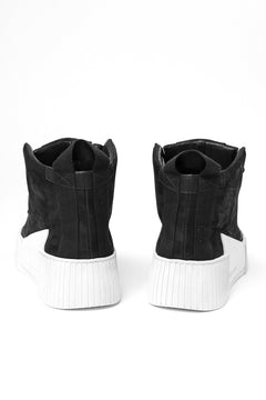 画像をギャラリービューアに読み込む, BORIS BIDJAN SABERI HORSE LEATHER MID CUT SNEAKER / WASHED & HAND TREATED "BAMBA1.1-SIN" (BLACK x WHITE)