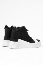 画像をギャラリービューアに読み込む, BORIS BIDJAN SABERI HORSE LEATHER MID CUT SNEAKER / WASHED & HAND TREATED "BAMBA1.1-SIN" (BLACK x WHITE)