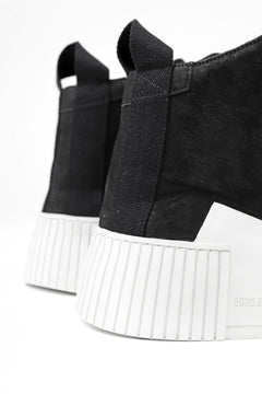 画像をギャラリービューアに読み込む, BORIS BIDJAN SABERI HORSE LEATHER MID CUT SNEAKER / WASHED & HAND TREATED "BAMBA1.1-SIN" (BLACK x WHITE)