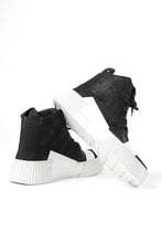画像をギャラリービューアに読み込む, BORIS BIDJAN SABERI HORSE LEATHER MID CUT SNEAKER / WASHED & HAND TREATED "BAMBA1.1-SIN" (BLACK x WHITE)