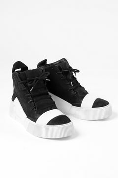画像をギャラリービューアに読み込む, BORIS BIDJAN SABERI HORSE LEATHER MID CUT SNEAKER / WASHED & HAND TREATED "BAMBA1.1-SIN" (BLACK x WHITE)