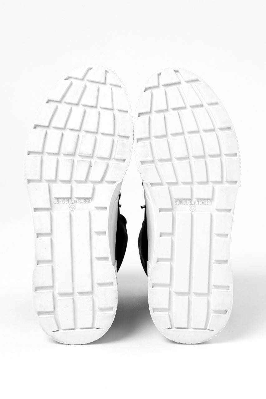 画像をギャラリービューアに読み込む, BORIS BIDJAN SABERI HORSE LEATHER MID CUT SNEAKER / WASHED & HAND TREATED "BAMBA1.1-SIN" (BLACK x WHITE)