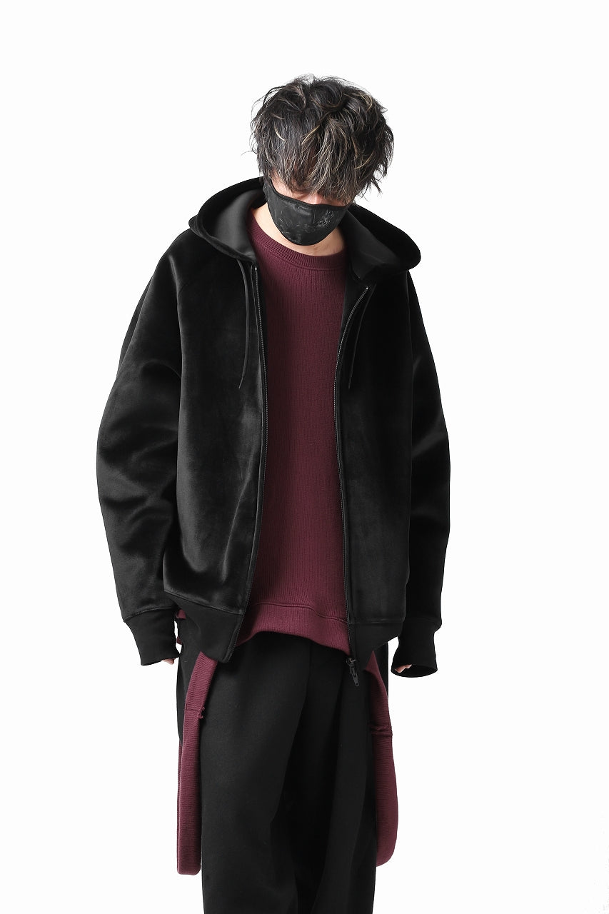 画像をギャラリービューアに読み込む, Y-3 Yohji Yamamoto FULL ZIP SQUARE HOODIE PARKA / VELVET SPACER (BLACK)