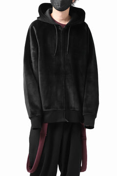 画像をギャラリービューアに読み込む, Y-3 Yohji Yamamoto FULL ZIP SQUARE HOODIE PARKA / VELVET SPACER (BLACK)
