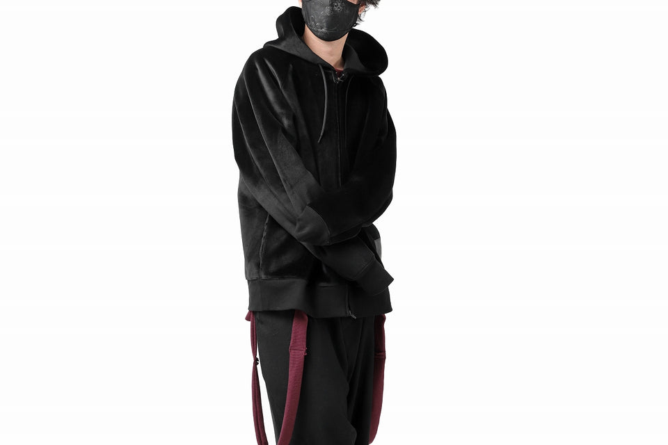 画像をギャラリービューアに読み込む, Y-3 Yohji Yamamoto FULL ZIP SQUARE HOODIE PARKA / VELVET SPACER (BLACK)