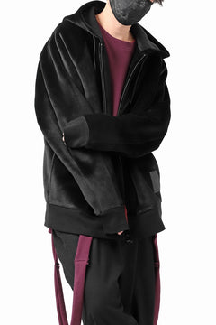 画像をギャラリービューアに読み込む, Y-3 Yohji Yamamoto FULL ZIP SQUARE HOODIE PARKA / VELVET SPACER (BLACK)