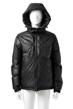 Load image into Gallery viewer, ISAMU KATAYAMA BACKLASH xx NANGA REVERSIBLE AURORA DOWN JACKET / KANGAROO + NYLON x POLISH WHITE GOOSE (BLACK x GREY)