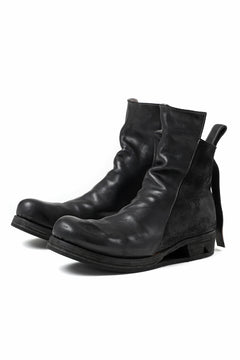 画像をギャラリービューアに読み込む, BORIS BIDJAN SABERI HORSE LEATHER SIDE ZIP BOOTS / OBJECT DYED & MOLDED "BOOT1-F2519M" (BLACK)