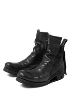 画像をギャラリービューアに読み込む, BORIS BIDJAN SABERI HORSE LEATHER SIDE ZIP BOOTS / OBJECT DYED & MOLDED "BOOT1-F2519M" (BLACK)